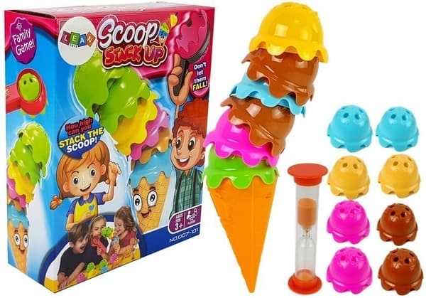 Arcade Game Is i en kegle farverig pyramide Arranger et tårn for hele familien