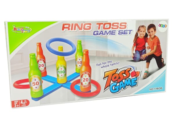 Arcade Game: Hoop Throw Colored Bottles Points