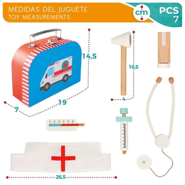 Toy Medical Case with Accessories Woomax (6 Units) red case