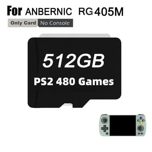 TF-kort för ANBERNIC RG405M, 512 GB lagringskapacitet, 450 PSP-spel,512G 450 PSP-spel