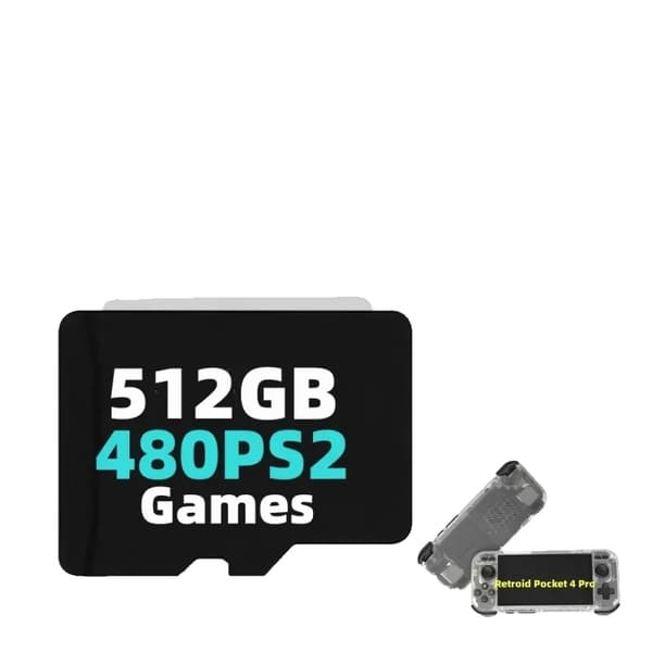 Retroid Pocket 4 Pro TF-kort, 512GB lagring, 60000 spel,512G 60000 Spel 512G 480 PS2 GAMES