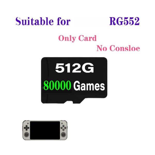 Anbernic RG552 hukommelseskort, 512G kapacitet, 450 PSP-spil,512g 100000 spil