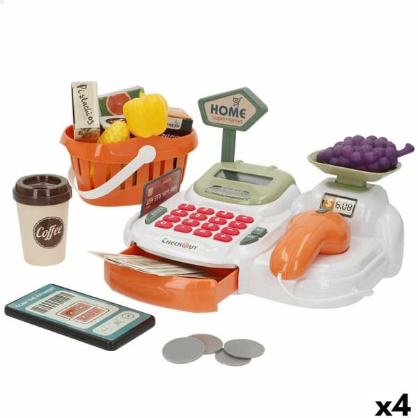 Toy Cash Register Colorbaby 23 x 14 x 17 cm 4 Units