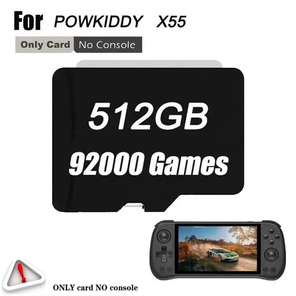 POWKIDDY X55 TF-kort, 512GB kapacitet, understøtter tusindvis af spil,512G 92000