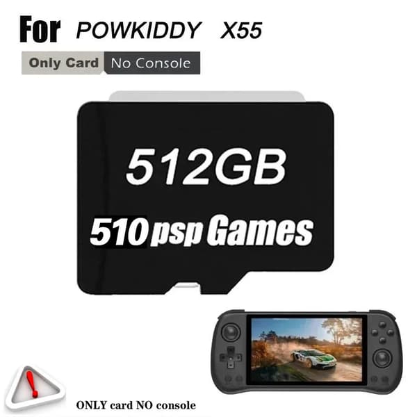 POWKIDDY X55 TF-kort, 512 GB kapacitet, stöder tusentals spel,512G 510 PSP