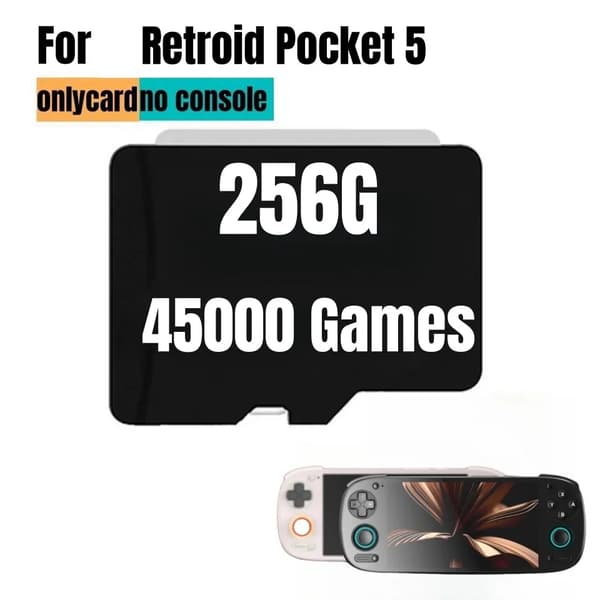 Retroid Pocket 5 Spilkort, 256G Kapacitet, 160 PS2 Spil,256G spillekort