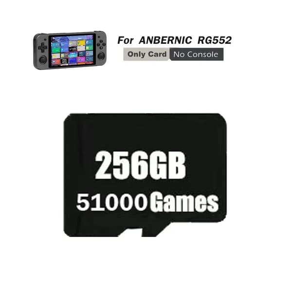TF-kort til ANBERNIC RG552, 512GB lager, 80000+ forudindlæste spil,256G 49000spil