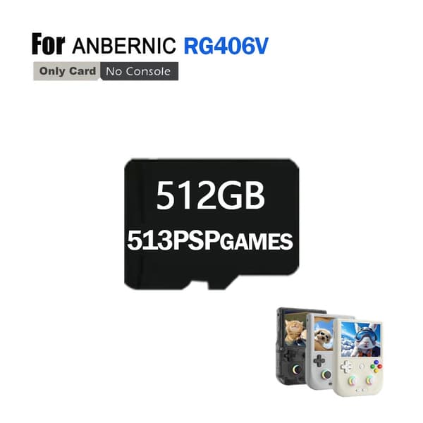 Spilkort til ANBERNIC RG406V, 512GB lager, 80000 spil,512G PSP