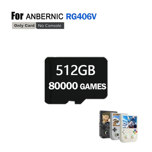Spilkort til ANBERNIC RG406V, 512GB lager, 80000 spil,512G