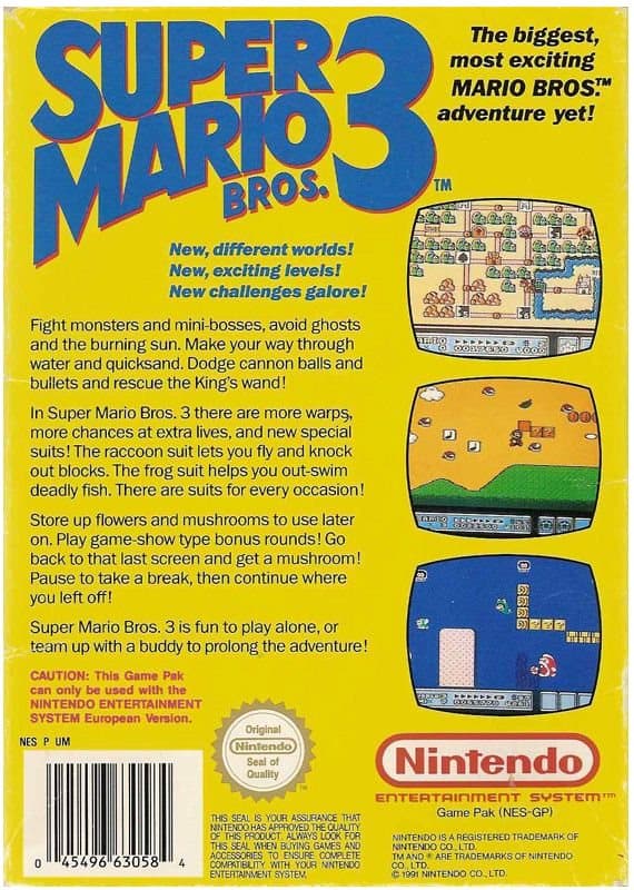Super Mario Bros 3 - NES/Nintendo 8-bit - PAL-B/SCN - Cart only