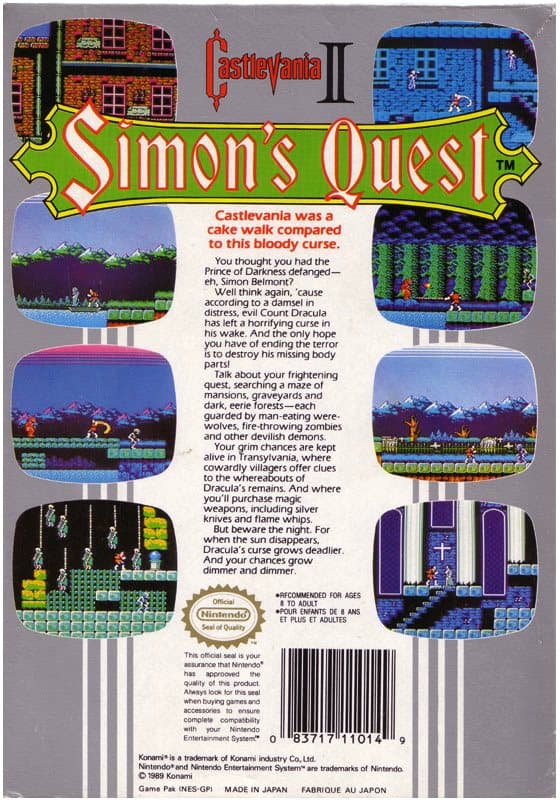 Castlevania II Simons Quest - Nintendo 8-bit/NES - PAL B/SCN - Cart Only