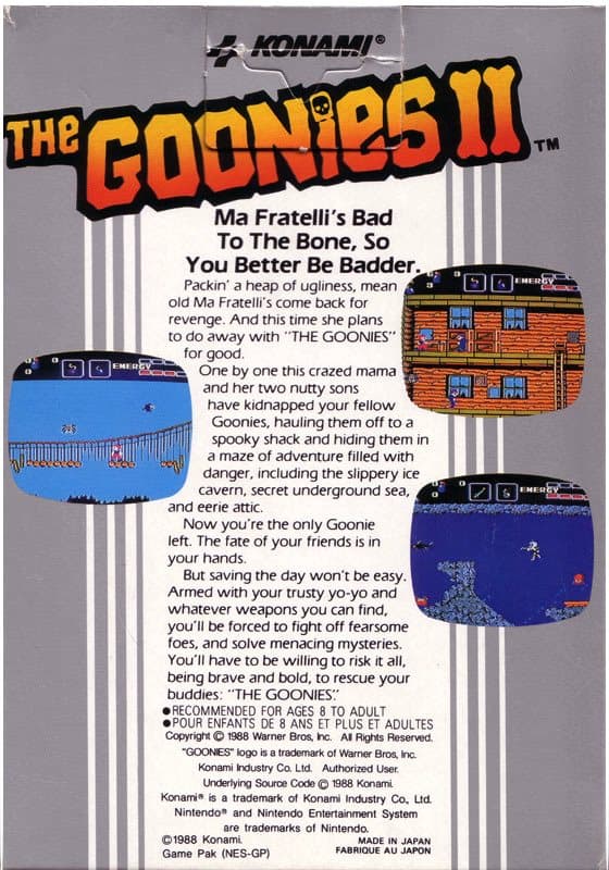The Goonies II - Nintendo 8-bit/NES - PAL B/SCN - Cart Only