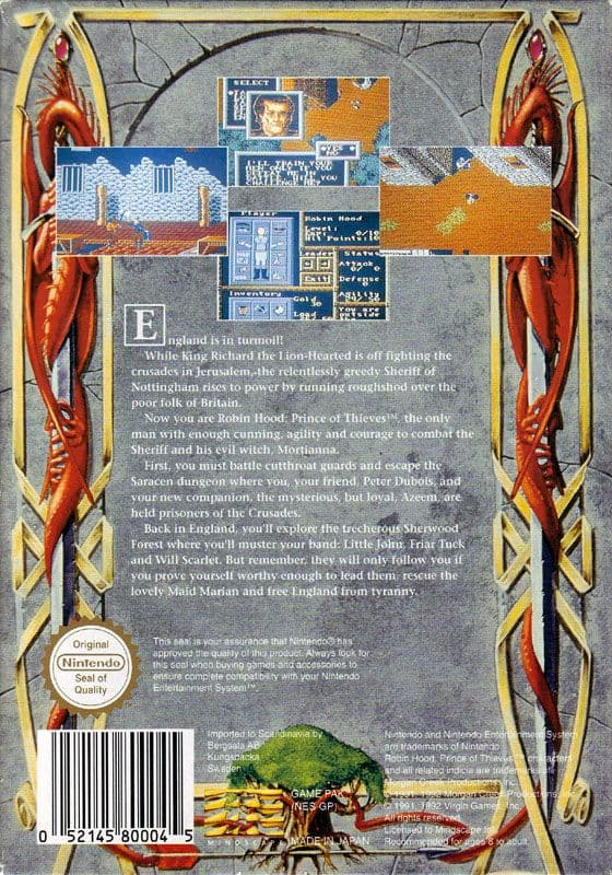 Robin Hood - Nintendo 8-bit/NES - PAL B/SCN - Cart Only