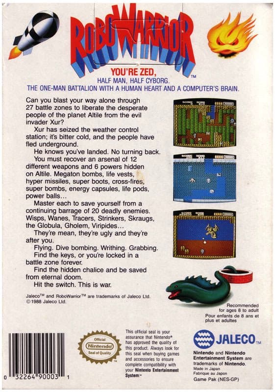 Robo Warrior - Nintendo 8-bit/NES - PAL B/SCN - Cart Only