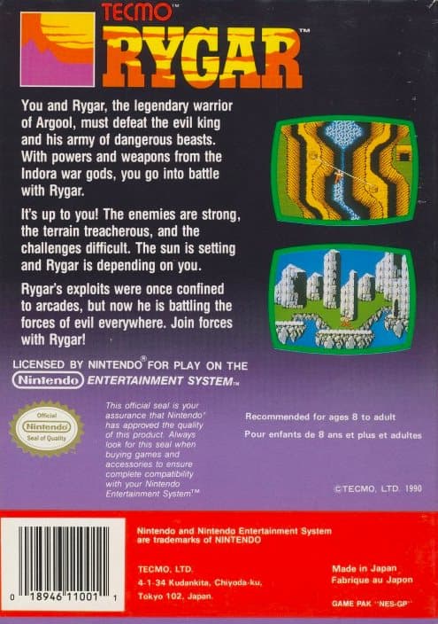 Rygar - Nintendo 8-bit/NES - PAL B/SCN - Cart Only