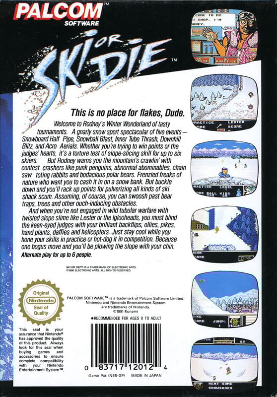 Ski or Die - Nintendo 8-bit/NES - PAL B/SCN - Cart Only