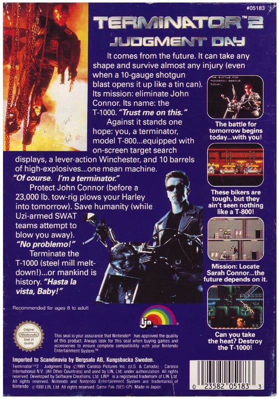 T2 Terminator 2 Judgment Day - Nintendo 8-bit/NES - PAL B/SCN - Cart Only