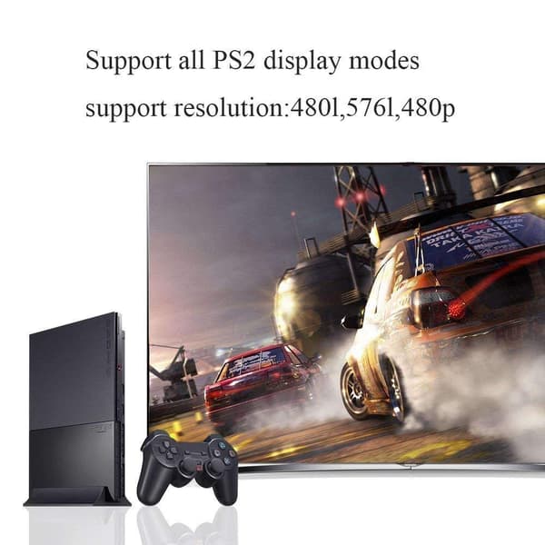 INF PS2 til HDMI-adapter med 3,5 mm lydudgang til HDTV/HDMI