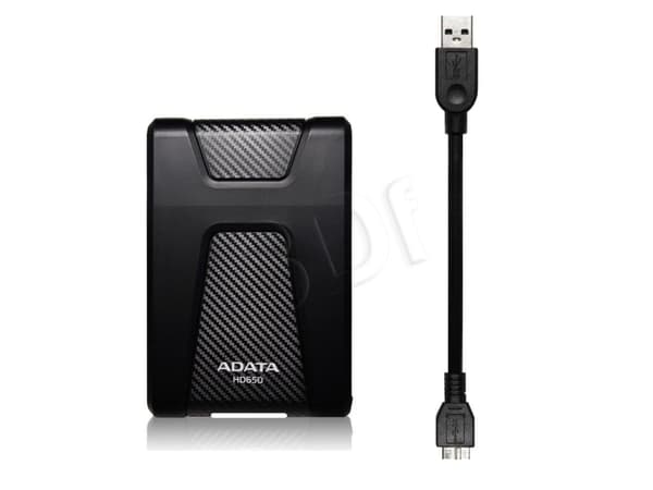 ADATA DashDrive Durable HD650 - Harddisk - 4 TB - ekstern (bærbar) - 2.5" - USB 3.1 - 256-bit AES - svart