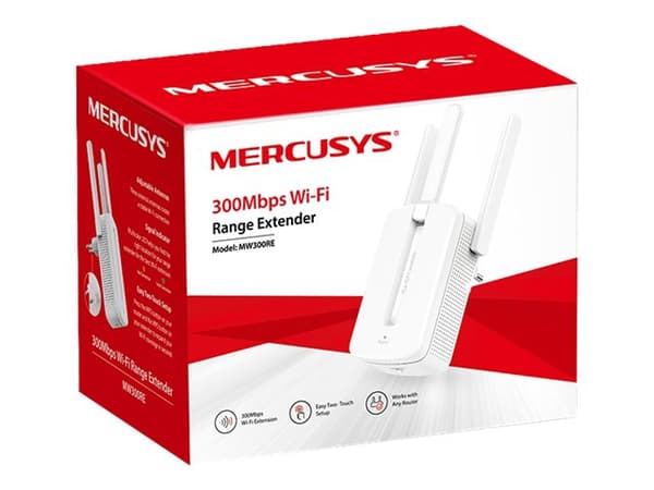 Mercusys MW300RE - Räckviddsökare för wifi - Wi-Fi - 2.4 GHz - väggmonterbar