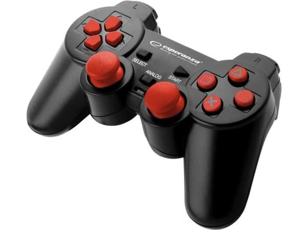 Esperanza TROOPER - Håndkonsoll - kablet - svart, rød - for PC, Sony PlayStation 3