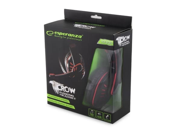 Esperanza EGH330G hörlurar/headset Svart, grönt