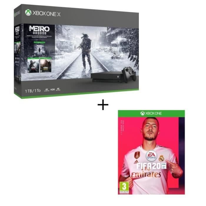 Xbox One X 1TB METRO + 1 månad gratis Game Pass + 14 dagar Live Gold + FIFA 20 Xbox One-spel