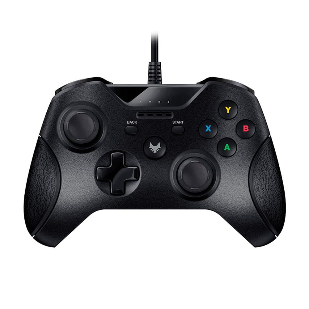 Kablet USB-vibrationsspilcontroller til Xbox 360 og pc, 3 meter kabel (sort)