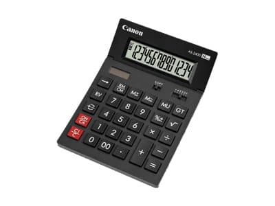 Canon AS-2400 - Skrivbordskalkylator - 14 siffror - solcellspanel, batteri - mörkgrå Svart
