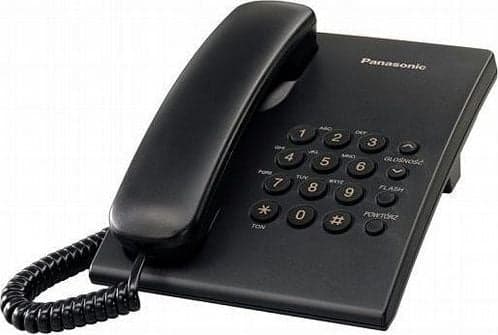 Panasonic KX-TS500, Analog telefon, Trådbunden telefonlur, Svart