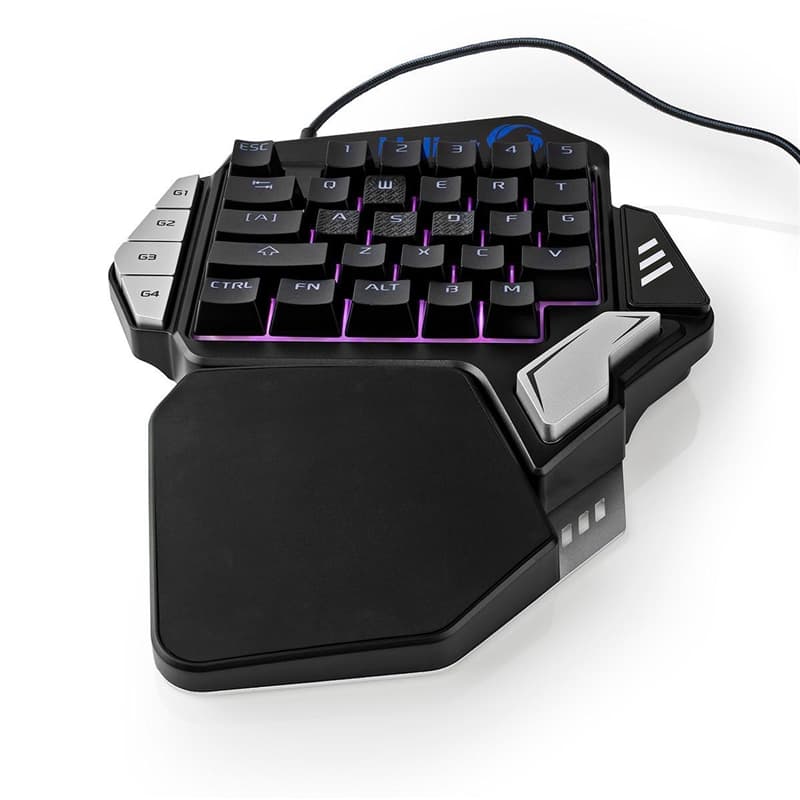 Enhandstangentbord för spel | RGB-belysning | 33 programmerbara k
