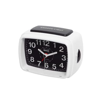 Quartz Vekkerklokke Analog Hvit/Sort