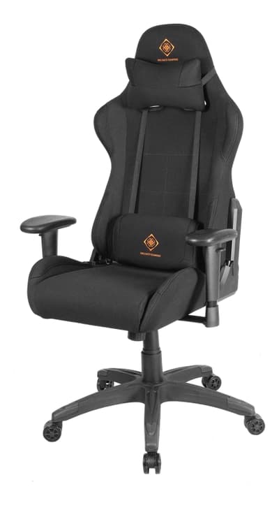 DELTACO GAMING gamingstol i nylon, svankstöd, nackkudde, svart