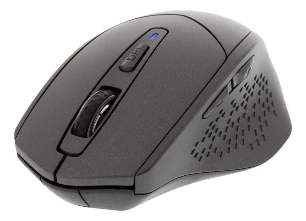 DELTACO tyst trådlös mus, bluetooth, 1x AA, 800-1600 DPI, mörk grå