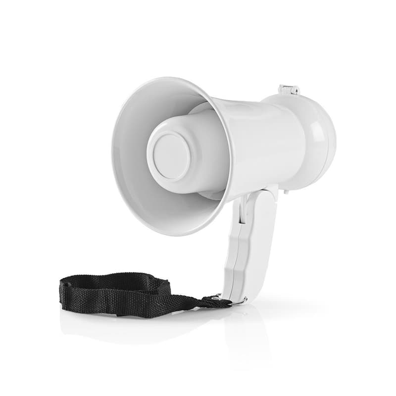 Supportermegafon | 100 dB | 100 m räckvidd | Landsdekaler | Vit