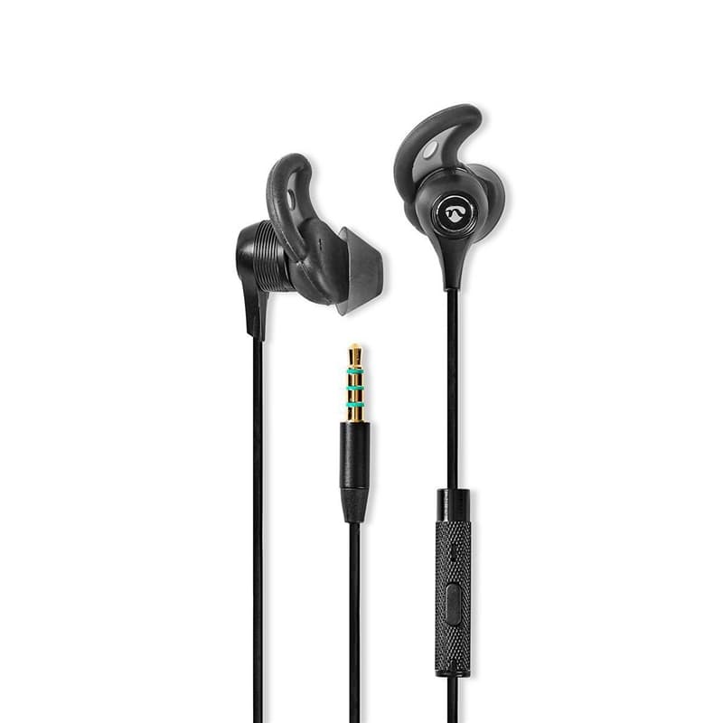 Sporthörlurar | Trådbundna | In-Ear | 1.2 m kabel | Svarta