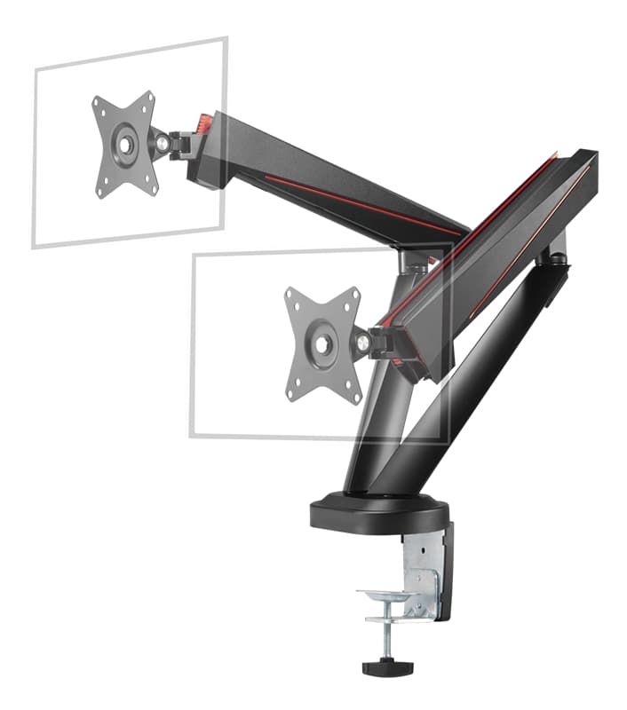 DELTACO GAMING Dual Monitors Spring-Assisted Pro Gaming Monitor Arm