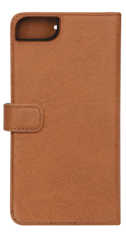 Essentials iPhone 6/7/8/SE (2020), Läder wallet avtagbar, ljusbrun