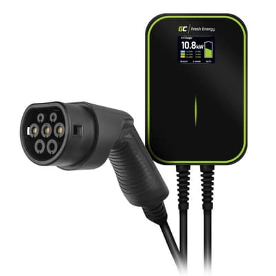 LadeBoks Elbil med Kabel EV14 Typ2 6m 22kW 32A LCD Sort IP66