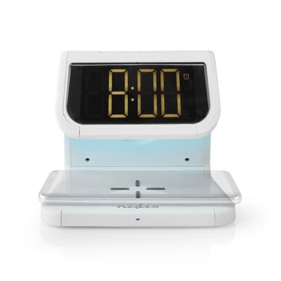 Alarm clock wireless charger | Qi sertifisert | 5 / 7.5 / 10 W | USB-A Hun | Nattlys | 2 Alarmtider | slumrefunksjon