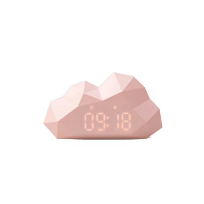 Vækkeur med Natlys Mini Cloudy Rosa