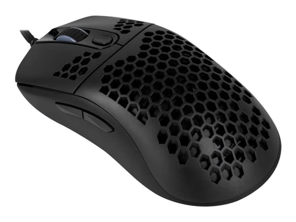 Arozzi Favo - Mus - optisk - 7 knapper - kablet - USB - Sort Svart