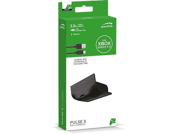 SPEEDLINK PULSE X Play & Charge Power Kit, Xbox Series X, Peiliohjaimen akku, Musta, 3 m, 8 h, Nikkelimetallihybridi (NiMH)