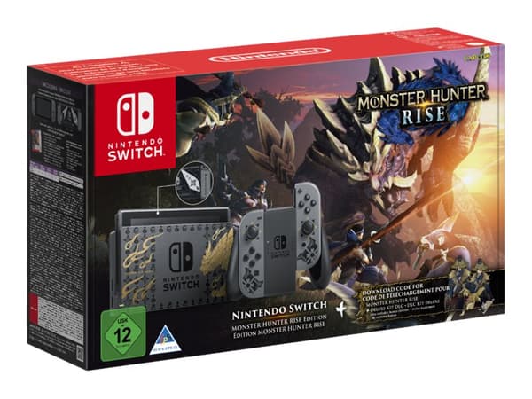 Nintendo Monster Hunter Rise Edition bærbare spill-konsoller 15,8 cm (6.2") 32 GB Berøringsskjerm Wi-Fi Grå