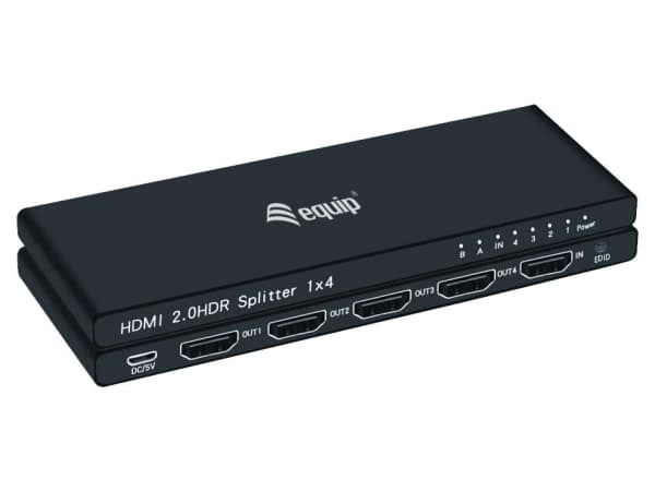 Equip HDMI Splitter 2.0 4 Port Ultra Slim 4K/60Hz schwarz