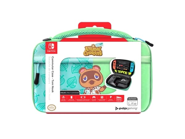 PDP Commuter: Animal Crossing Tom Nook, Hardplast, Nintendo, Blå, Grønn, Nintendo Switch, Nintendo Switch Lite, Nintendo Switch OLED, Støvresistent,