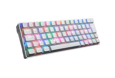 Fourze GK60 - Tangentbord - bakgrundsbelyst - trådlös - USB-C, Bluetooth 5.0 - Nordisk - tangentbrytare: OUTEMU - vit