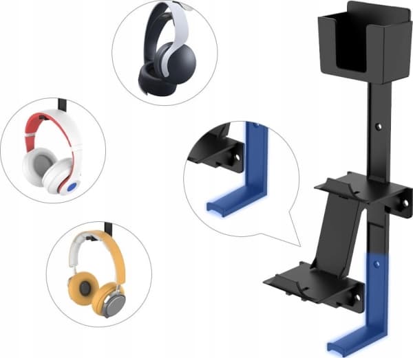 JYS Wall Holder Hanger 3in1 For Pad Remote Control Headphones For Playstation 5 4/Xbox/Nintendo Switch