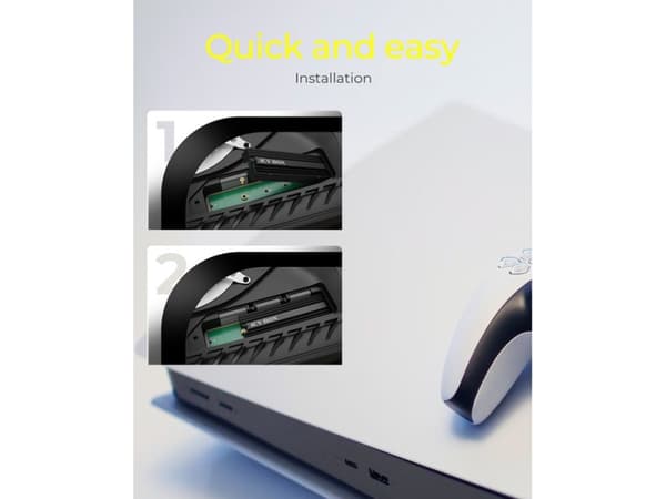 ICY BOX IB-M2HS-PS5 - Fasttilstands-drevvarmelegeme - svart - for Sony PlayStation 5