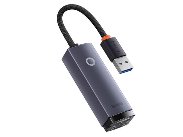 Baseus Lite Series USB- till RJ45-nätverksadapter, 1000 Mbps (grå)